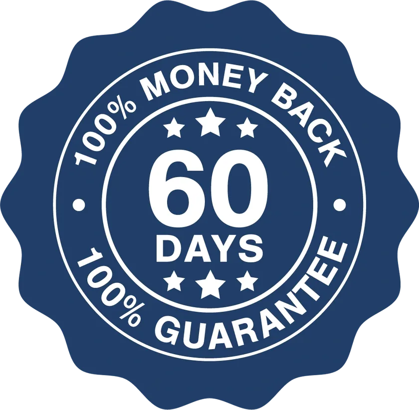 The 60-day money-back mark printed for Burntide