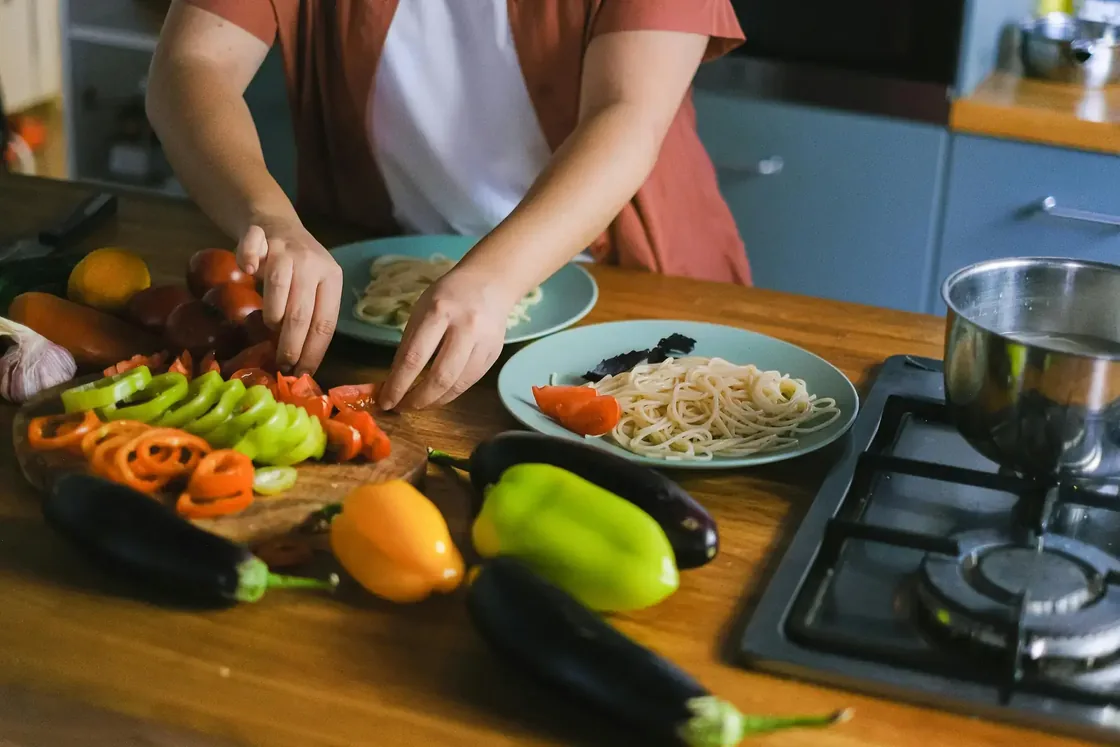 Preparing a meal at home, from the Burntide photography